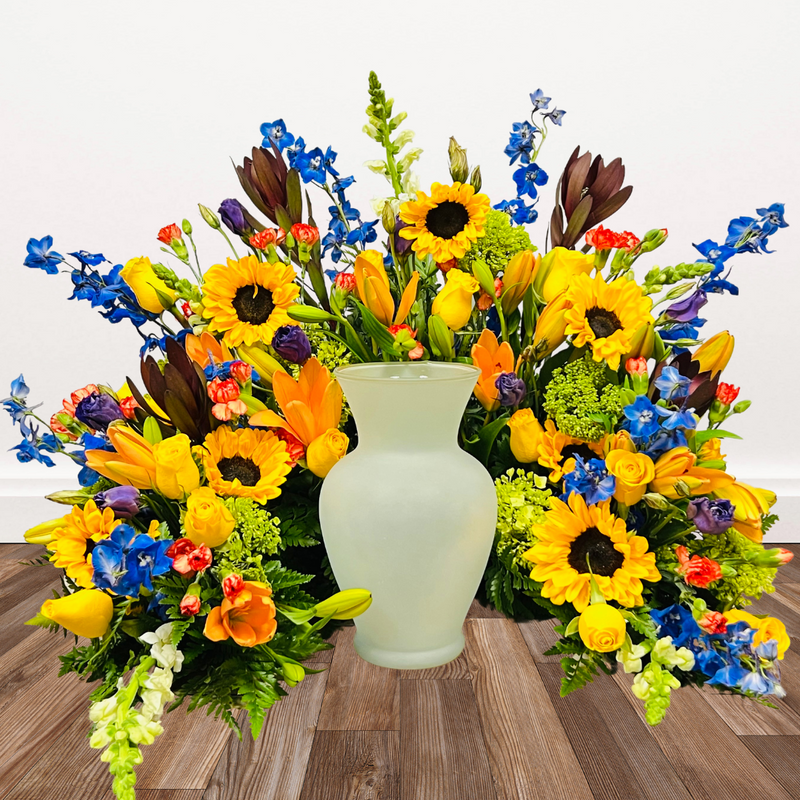 Wildflower Half Urn Wreath